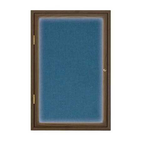 United Visual Products Triple Door Enclosed Radius EZ Tack Board, 72"x36", Header, White/Grey UV7015EZ-GREY-WHITE
